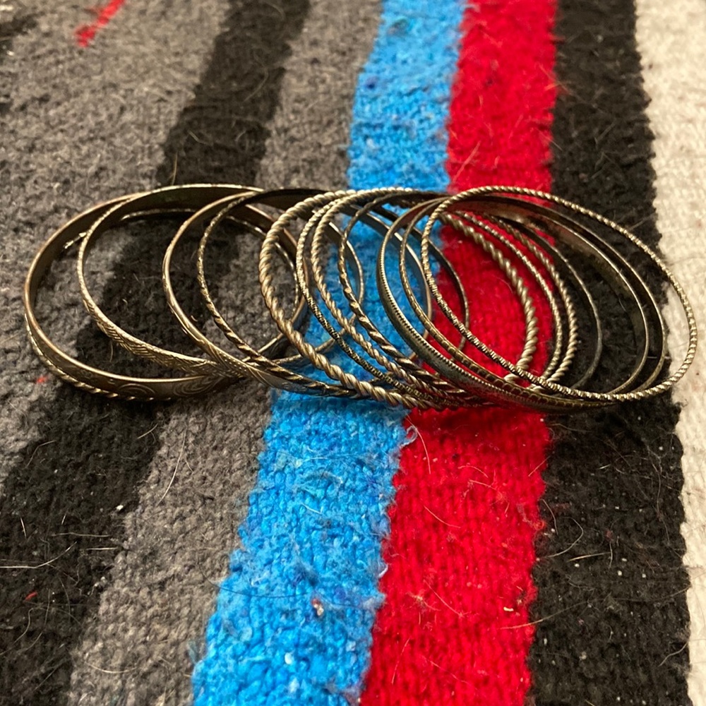 Silver vintage bangles (set of 12)